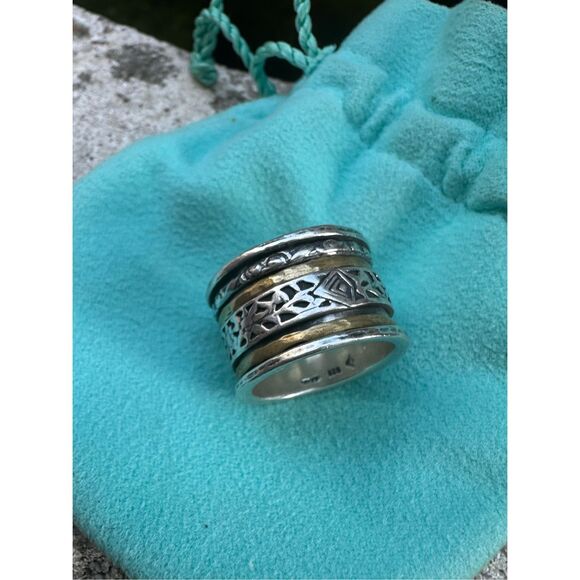 Silpada Sterling Silver & Brass Twirl Ring ~ Size 6 - Picture 1 of 5